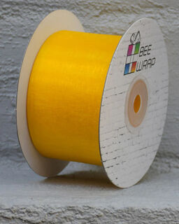 Cut Edge Organza 50mm X 50mtrs Yellow - Bee Dee