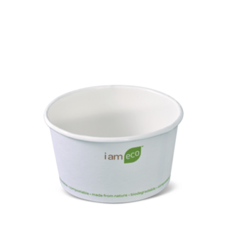 12oz Paper Eco Bowl I Am Eco' White 360ml   - Detpak