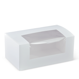 7 Inch Long Patisserie Box White 180 x 110 x 80   - Detpak