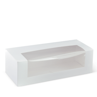 10 Inch Long Patisserie Box White 260 x 110 x 80   - Detpak