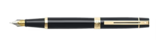 Sheaffer 300 9325 Glossy Black Fountain Pen with Gold-Tone Trim - Fine Nib