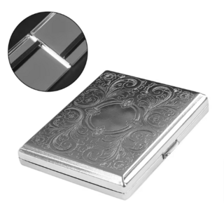 Cigarette Case Metal - Large Size - Engraved Pattern No.5