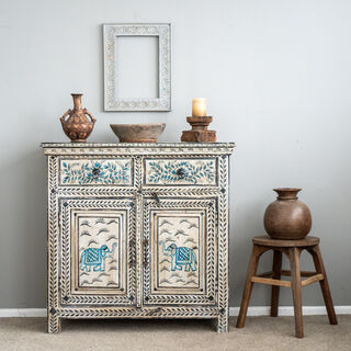 Hand Painted Elephant Sideboard