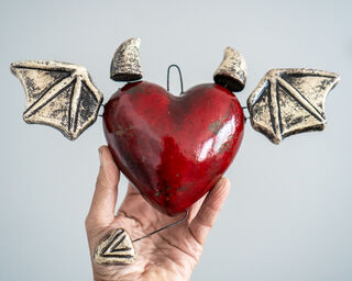 Little Devil Heart Red/White