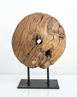 Old Wagon Wheel on Stand A