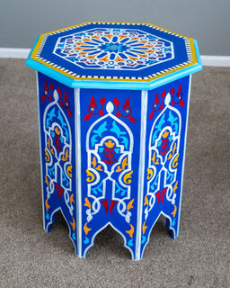 Hand Painted Tea Table Blue