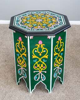 Hand Painted Tea Table Green