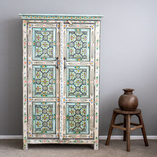 Hand Painted Flowers Tallboy